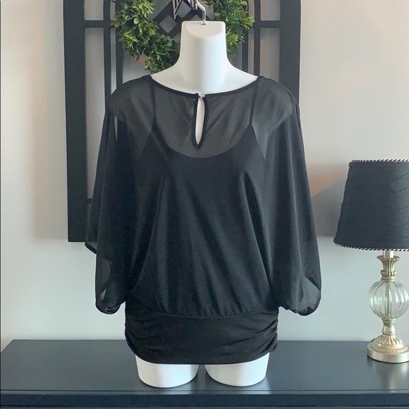Jennifer Lopez | Tops | Jennifer Lopez Womens Black Batwing Top | Poshmark